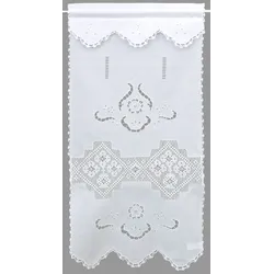 Panneaux "Bondone" Gr. 1, weiß, B:45cm H:90cm, Wirkware, Baumwolle, HOSSNER - ART OF HOME DECO, Gardinen, Häkelspitze - ECHTE Handarbeit