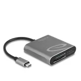 DeLock USB Type-C Card Reader (USB 3.2 Gen 2), Speicherkartenlesegerät, Grau