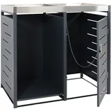 Proregal Mülltonnenbox 125 x 130 x 80 cm anthrazit
