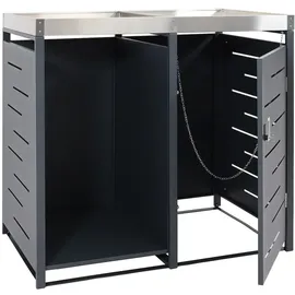 Proregal Mülltonnenbox 125 x 130 x 80 cm anthrazit