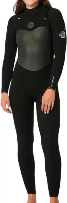 RIP CURL WOMENS FLASHBOMB 5/3 CHEST ZIP Full Suit 2025 black - 12