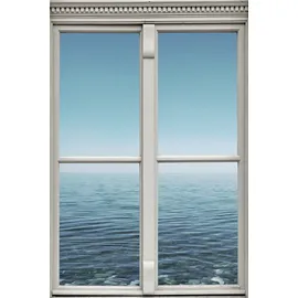 Queence Wandsticker QUEENCE "Meer", blau, B:40cm H:60cm T:0,1cm, Wandtattoos, Wandsticker, Wandbild, selbstklebend, 3D, Fenster