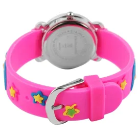 Excellanc Kinder Uhr Analog 0 mm Silikongehäuse Pink/Silber Silikonarmband Pink