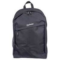 Manhattan Knappack Backpack 15.6", Black, LOW COST, Lightweight, Internal Laptop Sleeve, Accessories Pocket, Padded Adjustable Shoulder Straps, Water Bottle Holder, Three Year Warranty - Notebook-Rucksack"