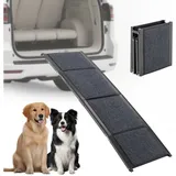 Thanaddo Hunderampe Auto Klappbar, Extra Lange Hunderampe mit Rutschfester Teppich für Große Hunde bis 110 KG, Innenbereich verfügbar, Hundetreppe Outdoor für Autos SUV, LKW