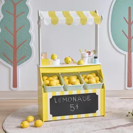 Teamson Kids Lemonade-Stand Holzspielset mit Zubehör – Sunny Citrus