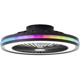 Brilliant LED Deckenventilator Palmero Ø 46,5 cm 40 W schwarz