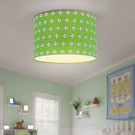 GLOBO Deckenleuchte Kinderlampe Kinderzimmerlampe Deckenlampe Schirmleuchte Spielzimmer, Metall weiß grünfarbig, 1x E27 Fassung, DxH 30x25,5 cm