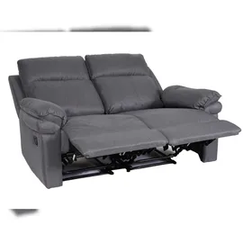 Mendler 2er Kinosessel HWC-L94, Relaxsessel Fernsehsessel Sofa, Armlehne Liegefunktion Nosagfederung Stoff/Textil ~ dunkelgrau