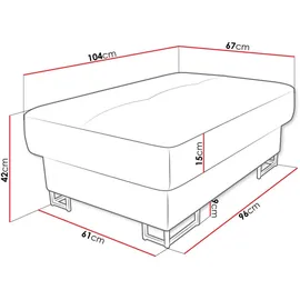 Mirjan24 Polsterhocker, Currygelb, Holz, 2-Sitzer, Rechteckig, 104x42x67 cm, Wohnzimmer, Hocker, Sitzhocker