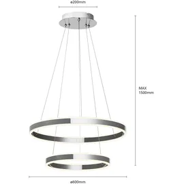 LUCANDE Lyani 1-flg. 60 cm chrom/silber