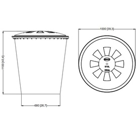 GARANTIA Regentonne rund 510 l grün
