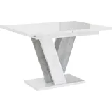 MEBLINI Esstisch Ausziehbar - Esszimmertisch Modern - Küchentisch - Säulentisch - Ausziehtisch - Dining Table - Esszimmertische - 120-160x90x75cm... - Weiß