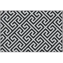 Outsunny Outdoor-Teppich Kunststoffteppich 121x182cm wasserabweisend doppelseitig Schwarz-Weiß