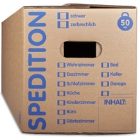 KK Verpackungen Aufbewahrungsbox (Spar-Set, 10 St., 10er-Set), Mehrweg-Umzugskisten 2-wellig Umzugskiste in Speditionsqualität 50kg Braun braun