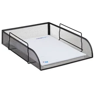 relaxdays Briefablage Dokumentenablage stapelbar, schwarz schwarz
