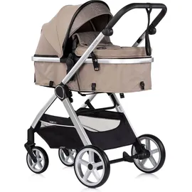 Chipolino Kombikinderwagen 2 in 1 Vista Wickeltasche, Fußabdeckung, Korb, Gurt beige