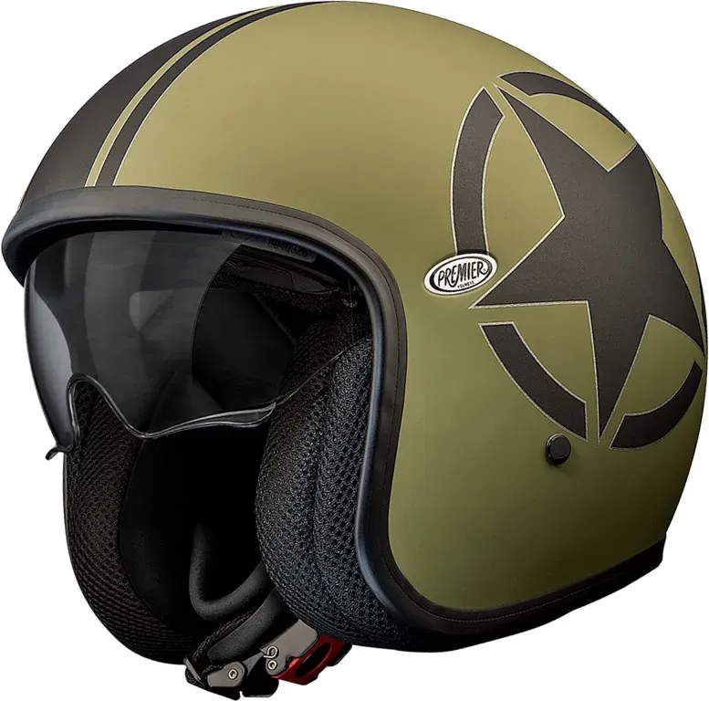 Premier Vintage Star, casque ouvert - Mat Olive/Noir - S