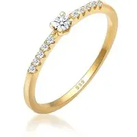 Elli Ringe - Ring Geo Microsetting Diamant (0.11 ct.) 585 Gelbg - Gr. 58 MM - in Gold - für Damen