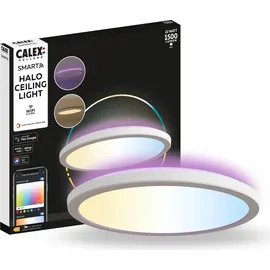 Calex Smart LED Deckenleuchte Halo, 30 cm, RGB-Farben & kalt- bis warmweiß Licht, dimmbar, WLAN App- & Sprachsteuerung, Weiß