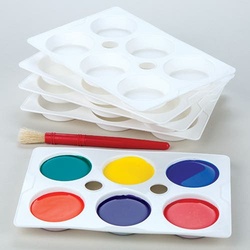 Malpalette aus Kunststoff mit 6 Näpfen (pro Set 5) Bastelmaterial