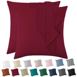 Vielit Kissenbezug 80x80 Rot Weich Kopfkissenbezug 80x80 2er Set Mikrofaser Kissenbezüge 80x80 Pillowcase Deko Kissenhülle Für Kissen 80x80 Öko-Zertifikat Resistent Hypoallergen