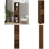 Vidaxl - Bücherregal Braun Eichen-optik 36x30x171 Cm Holzwerkstoff - Buche Regal - Eiche Optik - Wohnraum Einrichtung - Holzregal - Sideboard - Home & Living