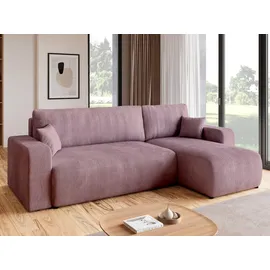 bromarkt Eckcouch Textil 3-Sitzer Rosa