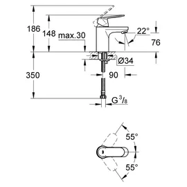 Grohe Eurosmart Cosmopolitan S-Size Einhandmischer chrom 32824000
