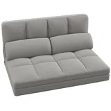 Costway Klappbares Bodensofa 3 In 1 Schlafsofa mit 2 Kissen Hellgrau