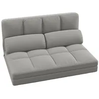 Costway Klappbares Bodensofa 3 In 1 Schlafsofa mit 2 Kissen Hellgrau