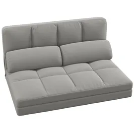 Costway Klappbares Bodensofa 3 In 1 Schlafsofa mit 2 Kissen Hellgrau