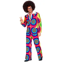 W WIDMANN MILANO Party Fashion - Hippie Anzug Herren, Retro 70er Jahre Kostüm Set mit Jackett und Hose für Karneval und Party