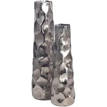 FineBuy FineBuy, Vase 2er Set Blumenvase Aluminium Tischvase Hammerschlag Dekovase Modern (2x)