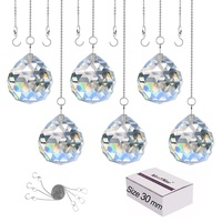 MerryNine Clear Crystal Ball Prism Sun Shine Catcher Rainbow Pendants Maker, Prismes de cristaux suspendus pour les fenêtres, pour le Feng Shui, pour les cadeaux. (30mm)