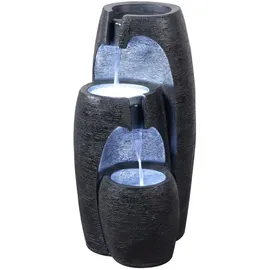Teamson Home Gartenbrunnen Moderner 3-stufiger Kaskaden-Urnenbrunnen mit LED