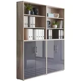 MID.YOU Aktenschrank Office Edition Sw Set 11 Sonoma Eiche/Anthrazit