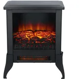 Classic Fire Elektrokamin Verona Elektrischer Kamin mit Heizung und Kaminfeuer - Deko Kamin mit LED Beleuchtung - Einstelbarrer Thermostat - Inkl. Fernbedienung - 38 x 23 cm Schwarz