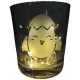 lichtidee Teelicht Glas Windlicht "Oster Küken im Ei" geätzt Deko Handmade Trinkglas Oster