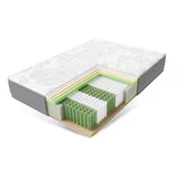 Matratze 140x200 cm, Taschenfederkernmatratze Härtegrad H3 mittelfest, 7-Zonen-Matratzen mit hochwertigem Komfortschaum, Matratze für Kinder und Erwachsene, Rollmatratze Höhe 22 cm