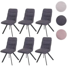 Mendler Esszimmerstuhl HWC-J69 Samt anthrazit 6er Set