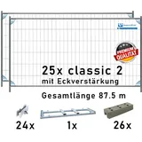 Bauzaun Paket / Set classic 2 EV mit TP25 und Betonfüßen