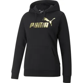 Puma Puma, Damen, Pullover, ESS+ Metallic Logo Hoodie, Schwarz, (XL)