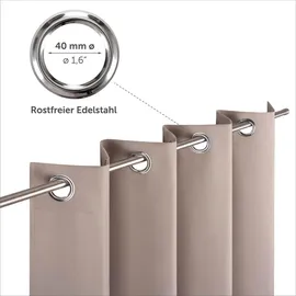 Blumtal Verdunklungsvorhänge 2er Set - Thermovorhang Hitzeschutz - Vorhang Blickdicht mit Ösen - Gardinenschals mit Schlaufen - Curtain - Gardinen 175x140cm - Gardienenschalset 2er - Vorhang Taupe