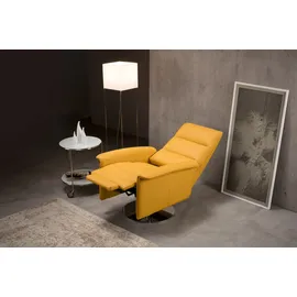 Egoitaliano Relaxsessel Kelly Leder 83 x 105 x 92 cm Gelb drehbar mit manueller Relaxfunktion
