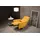 Egoitaliano Relaxsessel Kelly Leder 83 x 105 x 92 cm Gelb drehbar mit manueller Relaxfunktion