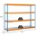 Proregal Schwerlastregal Metal Beast Four HxBxT 200x210x60cm | Fachlast 500kg | Blau-Orange Standregal Metallregal Lagerregal