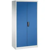 C+P Werkzeugschrank mit Drehtüren, 6 Böden, 4 Schübe, H1950xB930xT500mm Front Enzianblau Korpus Lichtgrau