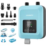 CooSpo Elektrische SUP-Luftpumpe, 20 PSI Hochdruck-Elektropumpe, mit wiederaufladbarem Akku (59,2 Wh), geräuscharm, Zwei Aufpumpmodi für Kajaks und Paddleboards