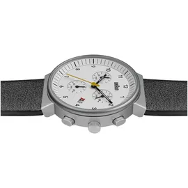 Braun Klassischer Quarz-Chronograph Weißes Zifferblatt Leder 40 mm BN0035BWHBKG